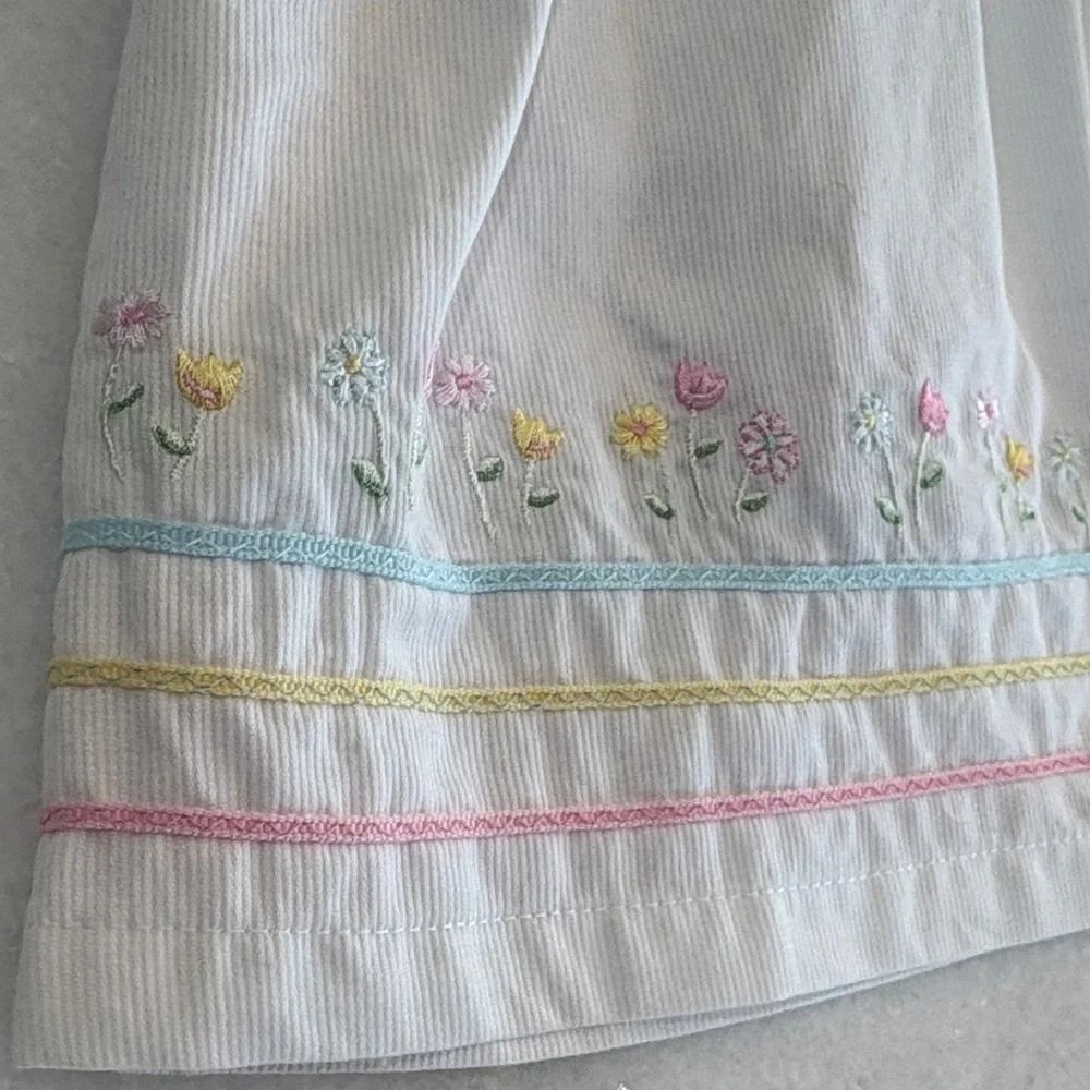 Carter's White Dress, Bloomers Pink Bunny and Floral Embroidery 6 m